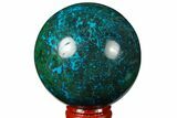 Polished Chrysocolla & Malachite Sphere - Peru #133760-1